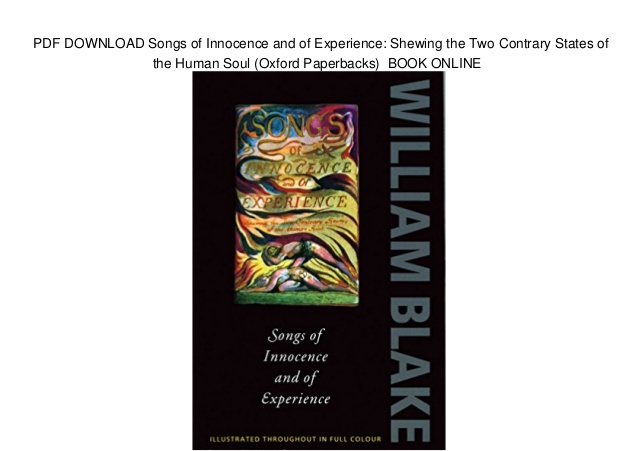 Songs of innocence and experience analysis pdf